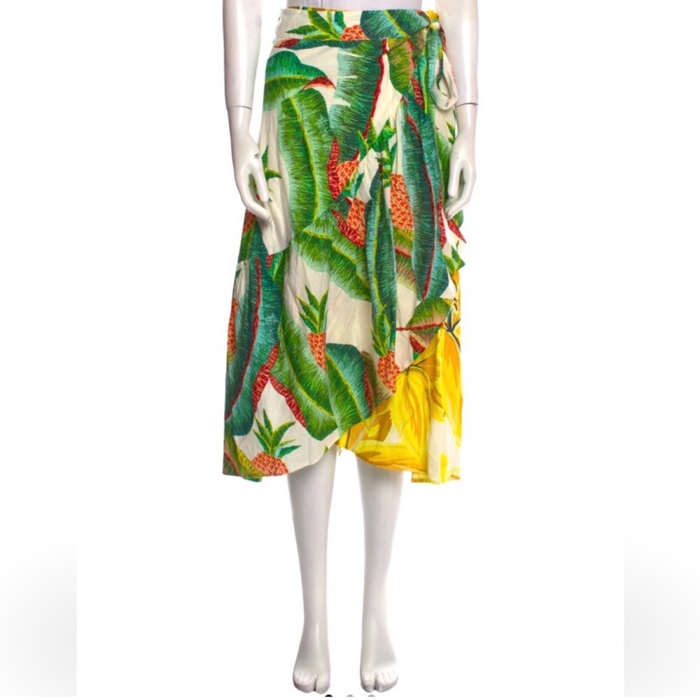 Farm Rio Tropical Wrap Midi Skirt size M